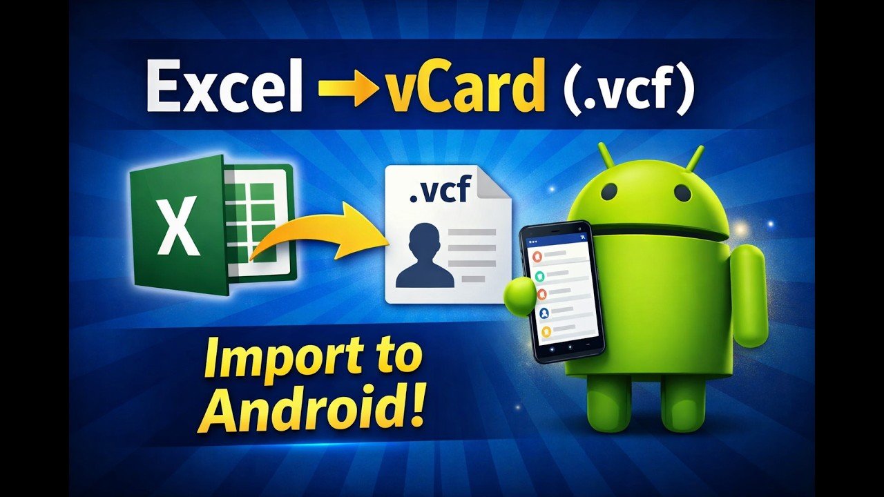 How to Convert Excel Contacts to Android-Supported vCard (.vcf) Without Google Sync